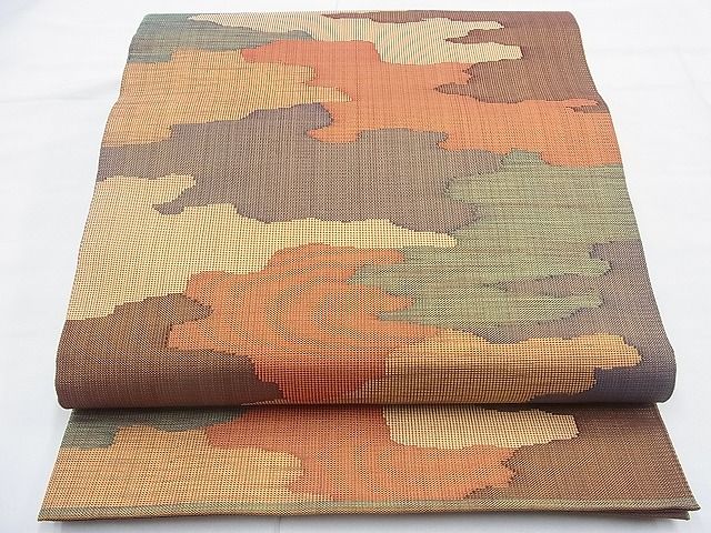 平和屋着物◎六通柄袋帯 石摺唐糸 霞文 逸品 BAAF9267du