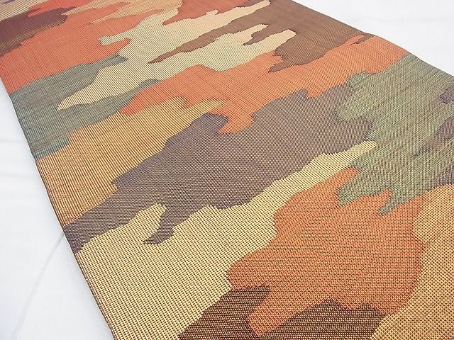 平和屋着物◎六通柄袋帯 石摺唐糸 霞文 逸品 BAAF9267du