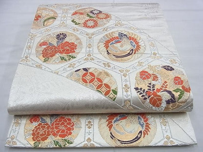 平和屋着物◎六通柄袋帯 唐織 鳳凰花丸文 金銀糸 逸品 BAAF9272du