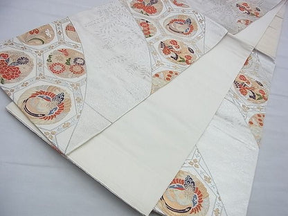 平和屋着物◎六通柄袋帯 唐織 鳳凰花丸文 金銀糸 逸品 BAAF9272du