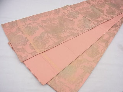 平和屋着物◎全通柄 本袋帯 更紗花文 唐獅子 逸品 BAAF3889fk