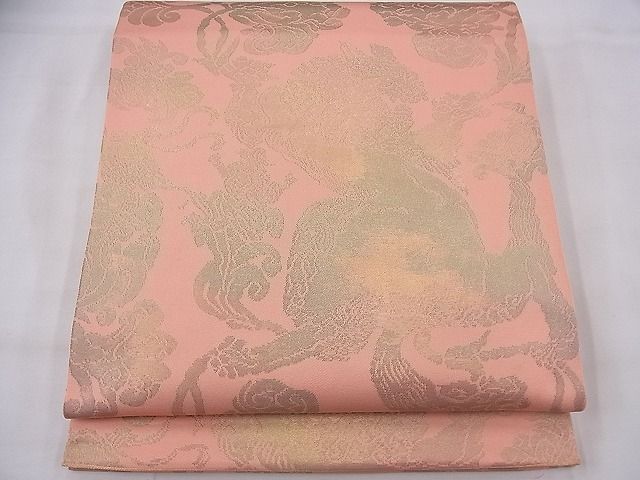 平和屋着物◎全通柄 本袋帯 更紗花文 唐獅子 逸品 BAAF3889fk
