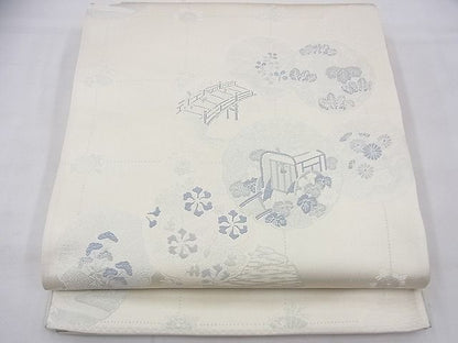 平和屋着物◎六通柄袋帯 唐織 雪輪重ね花文 逸品 BAAF3892fk