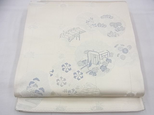 平和屋着物◎六通柄袋帯 唐織 雪輪重ね花文 逸品 BAAF3892fk