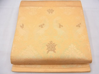 平和屋着物◎六通柄袋帯 花鳥文 金糸 逸品 BAAF3893fk