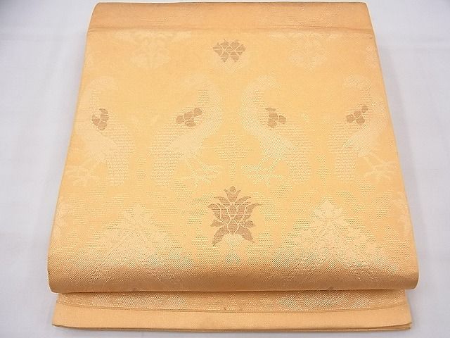 平和屋着物◎六通柄袋帯 花鳥文 金糸 逸品 BAAF3893fk