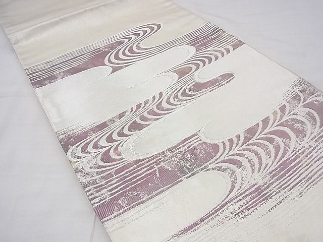 平和屋着物◎太鼓柄袋帯 流水文 銀糸 逸品 BAAF3894fk