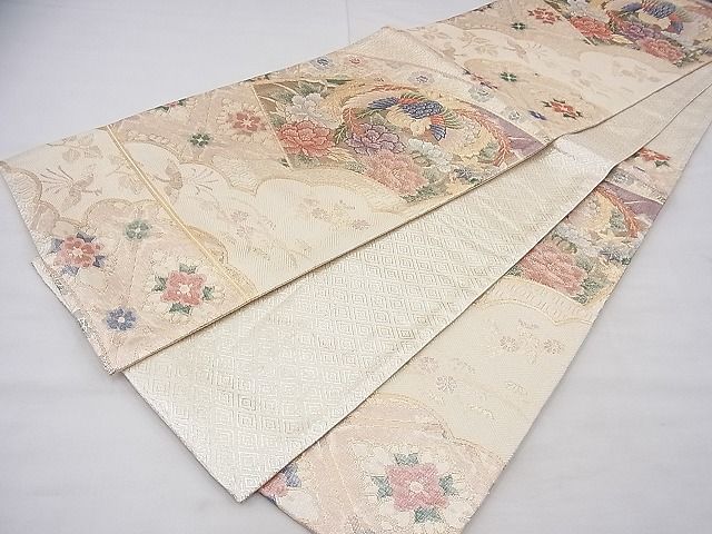 平和屋着物◎佐賀錦 六通柄袋帯 地紙鳳凰花文 金銀糸 逸品 BAAF3899fk