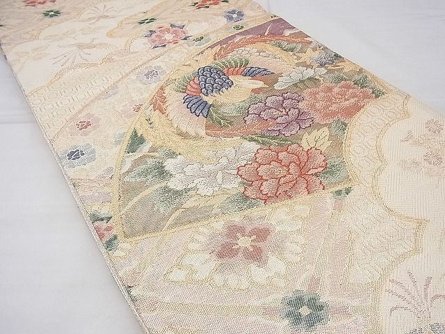 平和屋着物◎佐賀錦 六通柄袋帯 地紙鳳凰花文 金銀糸 逸品 BAAF3899fk