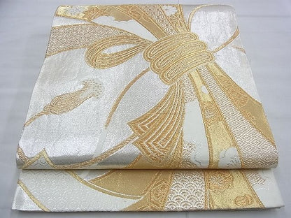 平和屋着物◎六通柄袋帯 唐織 束ね熨斗花文 金銀糸 逸品 BAAF9282du