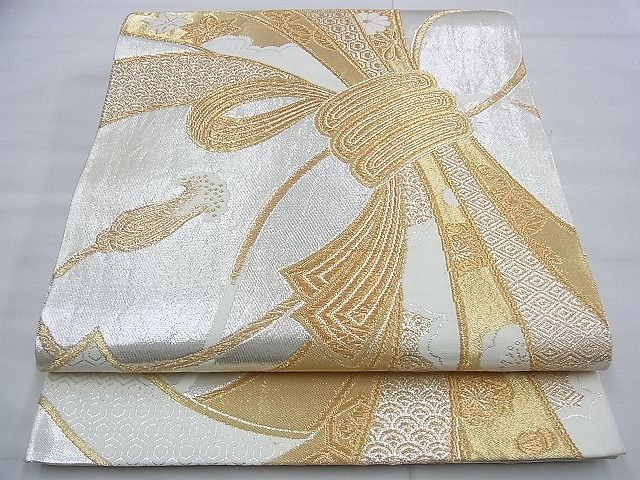 平和屋着物◎六通柄袋帯 唐織 束ね熨斗花文 金銀糸 逸品 BAAF9282du