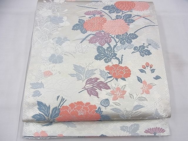 平和屋着物◎六通柄袋帯 唐織 秋草文 金銀糸 逸品 BAAF3914fk