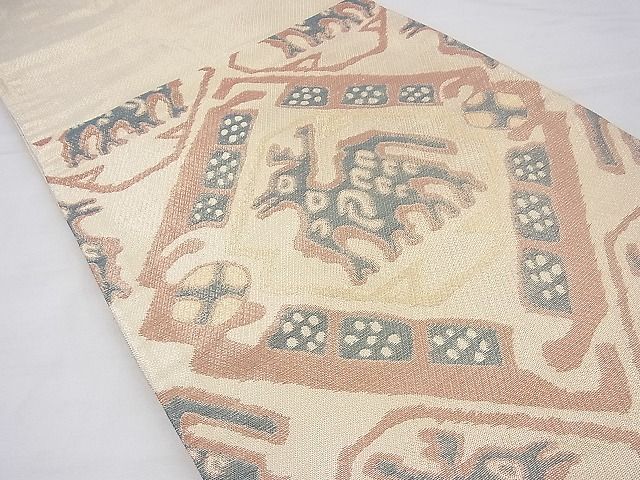 平和屋着物◎佐賀錦 太鼓柄袋帯 有栖川 金糸 逸品 BAAF3931fk