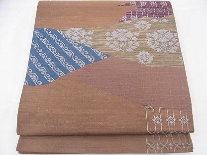 平和屋着物◎太鼓柄袋帯 名物裂花文 逸品 BAAF3937fk