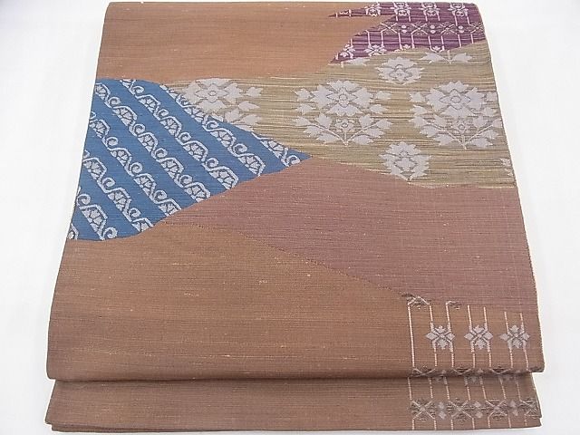 平和屋着物◎太鼓柄袋帯 名物裂花文 逸品 BAAF3937fk
