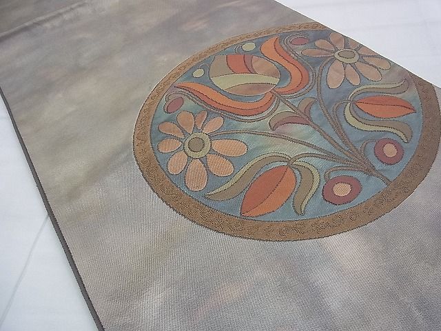 平和屋着物◎太鼓柄袋帯 花丸文 引箔 逸品 BAAF9328du