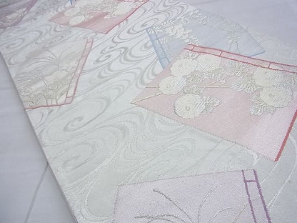 平和屋着物◎六通柄袋帯　唐織　花冊子文　金銀糸　逸品　BAAF9332du