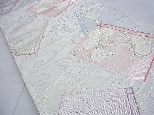 平和屋着物◎六通柄袋帯　唐織　花冊子文　金銀糸　逸品　BAAF9332du