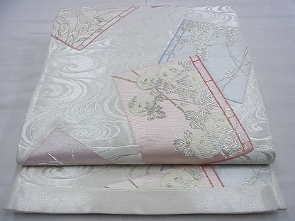 平和屋着物◎六通柄袋帯　唐織　花冊子文　金銀糸　逸品　BAAF9332du