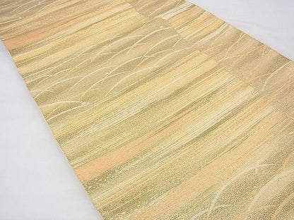 平和屋着物◎六通柄袋帯 露芝文様 金糸 逸品 BAAF3978fk