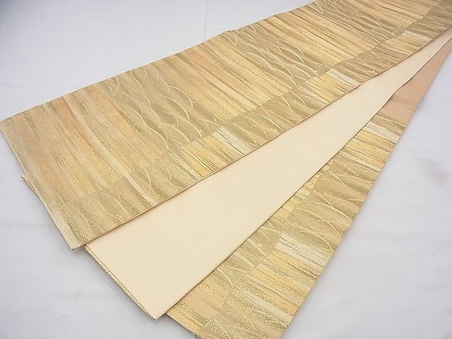 平和屋着物◎六通柄袋帯 露芝文様 金糸 逸品 BAAF3978fk