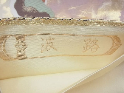平和屋着物◎六通柄袋帯 波路 金糸 逸品 BAAF9368du