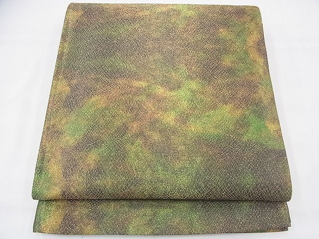 平和屋着物◎西陣 全通柄袋帯 霞文 金糸 逸品 BAAF3991fk