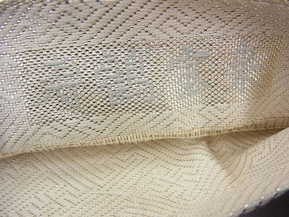 平和屋着物◎六通柄袋帯 本箔佐賀錦 寿鶴宝来 金糸 逸品 BAAF3994fk