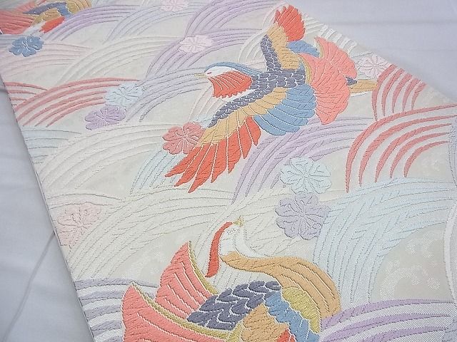 平和屋着物◎六通柄袋帯 鴛鴦花文 金銀糸 逸品 BAAF9377du
