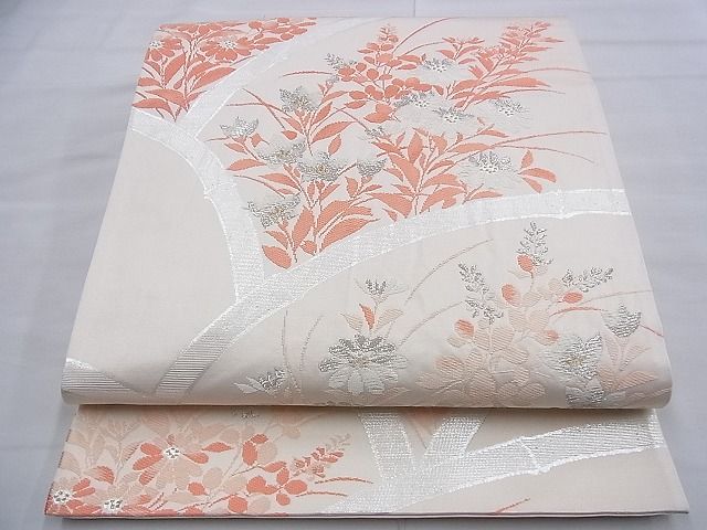 平和屋着物◎六通柄袋帯 唐織 草花文 金銀糸 逸品 BAAF9386du