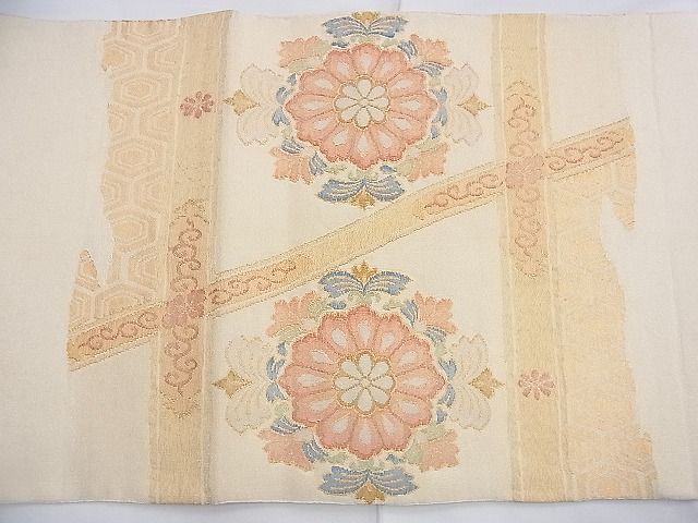 平和屋着物◎太鼓柄袋帯 花菱文 金糸 逸品 BAAF9393du