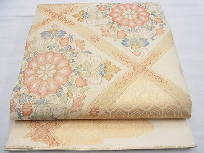 平和屋着物◎太鼓柄袋帯 花菱文 金糸 逸品 BAAF9393du