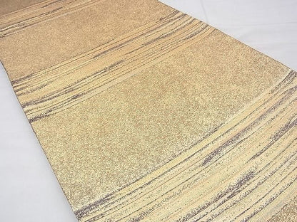 平和屋着物◎佐賀錦 六通柄袋帯 横段文 金糸 逸品 BAAG1220fk
