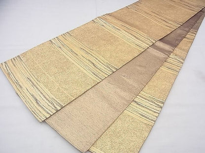 平和屋着物◎佐賀錦 六通柄袋帯 横段文 金糸 逸品 BAAG1220fk