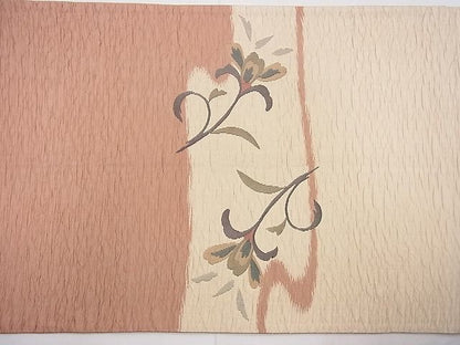 平和屋着物◎太鼓柄袋帯 ふくれ織 花唐草文 逸品 BAAG1225fk