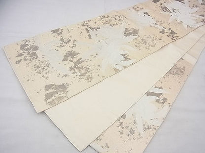 平和屋着物◎六通柄袋帯 カトレア 銀糸 逸品 BAAG1267fk