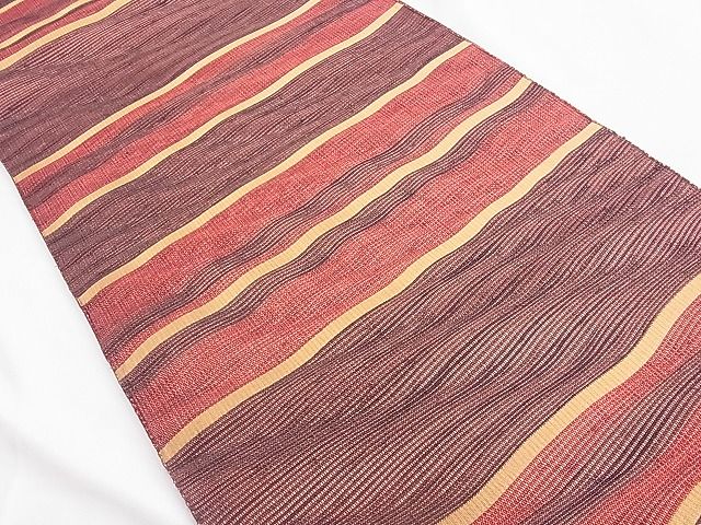 平和屋着物◎六通柄袋帯 櫛織り 横段文 逸品 BAAF6831ow
