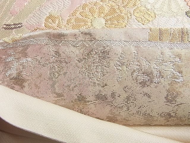 平和屋着物◎六通柄袋帯 唐織 初音蒔絵紋 金銀糸 逸品 BAAF6846ow