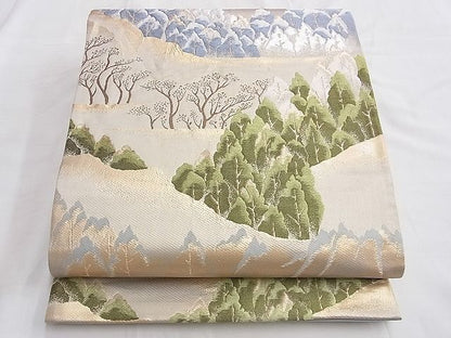 平和屋着物◎六通柄袋帯 唐織 翠園 金銀糸 逸品 BAAF6873ow