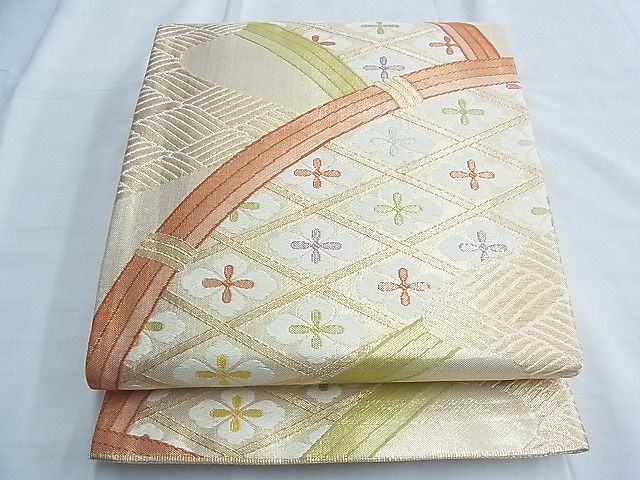 平和屋着物◎佐賀錦 六通柄袋帯 籬花菱文 金糸 逸品 BAAF6931ow