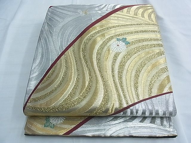 平和屋着物◎六通柄袋帯 唐織 菊水文 金銀糸 逸品 BAAF6933ow