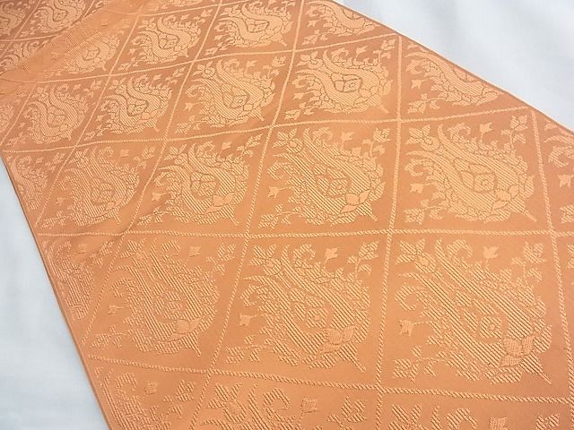 平和屋着物◎六通柄 本袋帯 つづれ錦 更紗菱形文様 逸品 BAAF6936ow