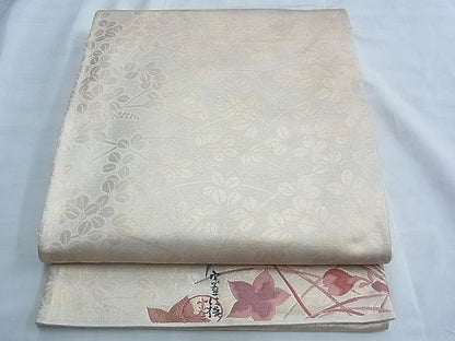 平和屋着物◎全通柄袋帯 唐織 萩 桔梗 金糸 逸品 BAAF6941ow