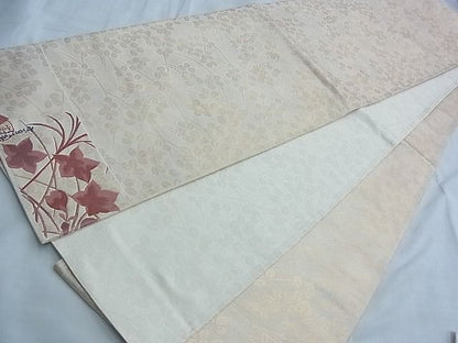 平和屋着物◎全通柄袋帯 唐織 萩 桔梗 金糸 逸品 BAAF6941ow