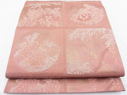平和屋着物◎六通柄袋帯 南天花丸文 金糸 逸品 BAAF2878kj