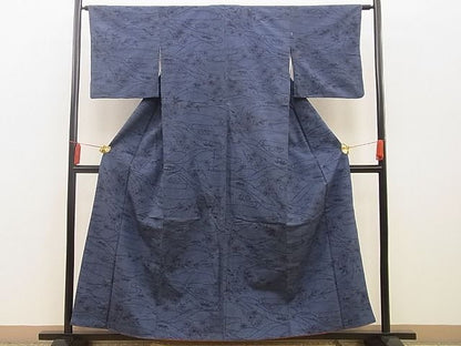 平和屋着物■上質な紬 流水楓文 逸品 BAAG0674xi