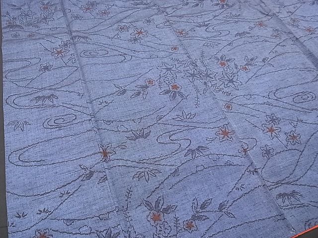 平和屋着物■上質な紬 流水楓文 逸品 BAAG0674xi