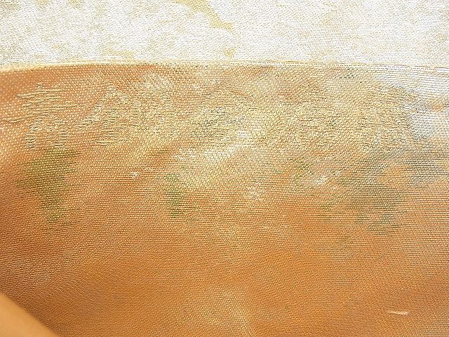 平和屋着物◎西陣 六通柄袋帯 青銅金唐織 鳳凰道長花文 引箔 逸品 BAAF2893kj