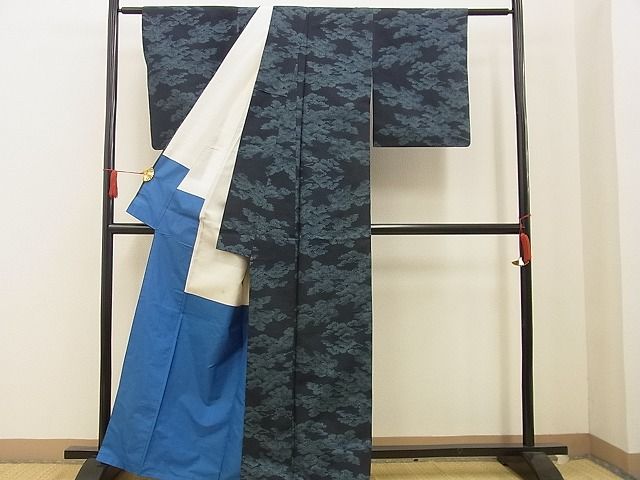 平和屋着物■上質な紬 枝葉文 逸品 BAAG0734xi