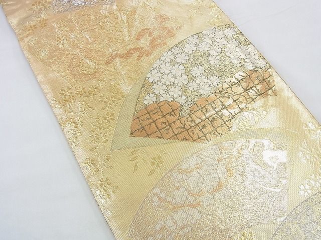 平和屋着物◎佐賀錦 六通柄袋帯 地紙花唐草文 金糸 逸品 BAAF2947kj